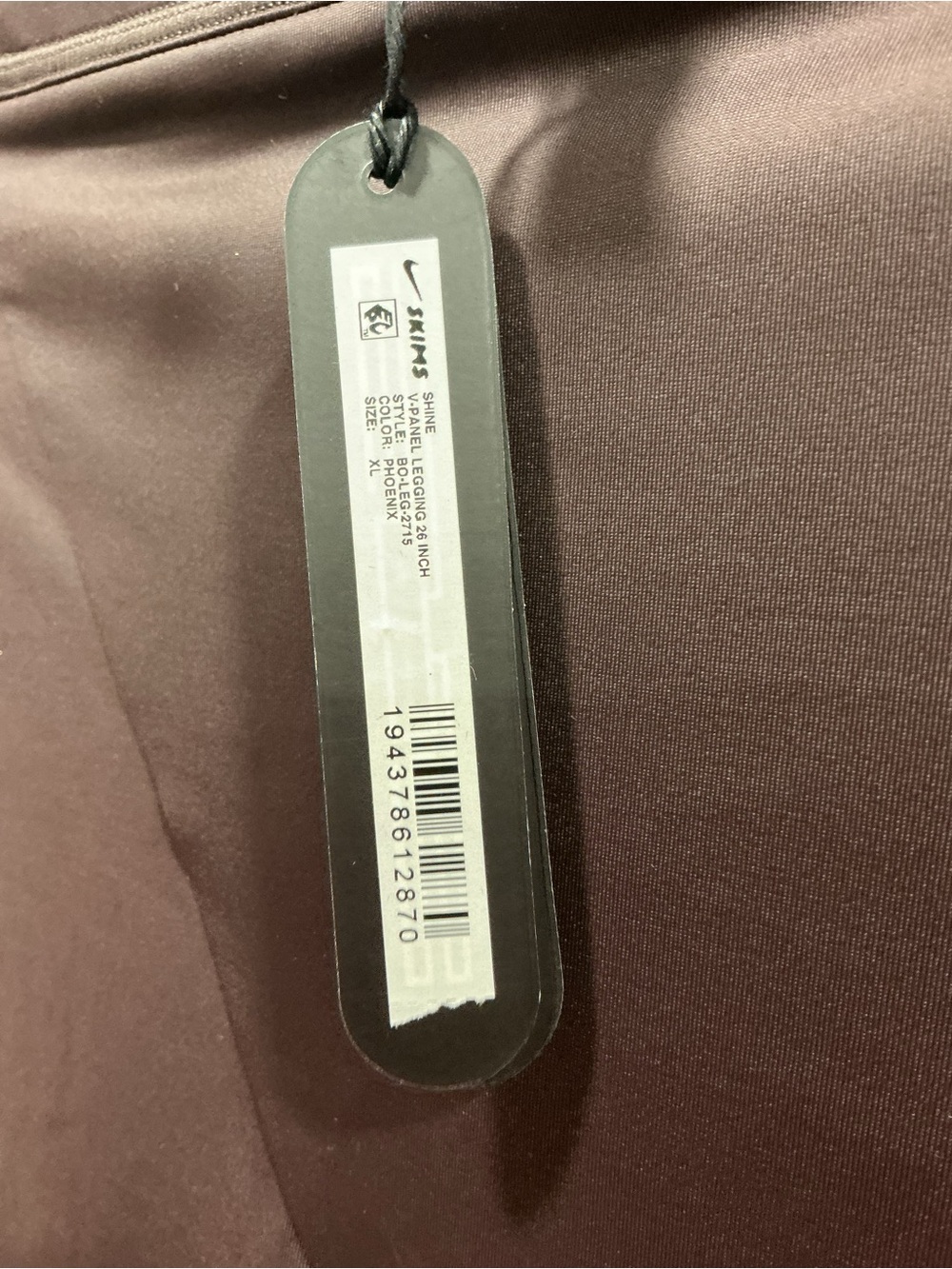 NIKE SKIMS NEW WITH TAGS SHINE V PANEL Leggings 26 inch size XL COLOR PHOENIX - Picture 3 of 4